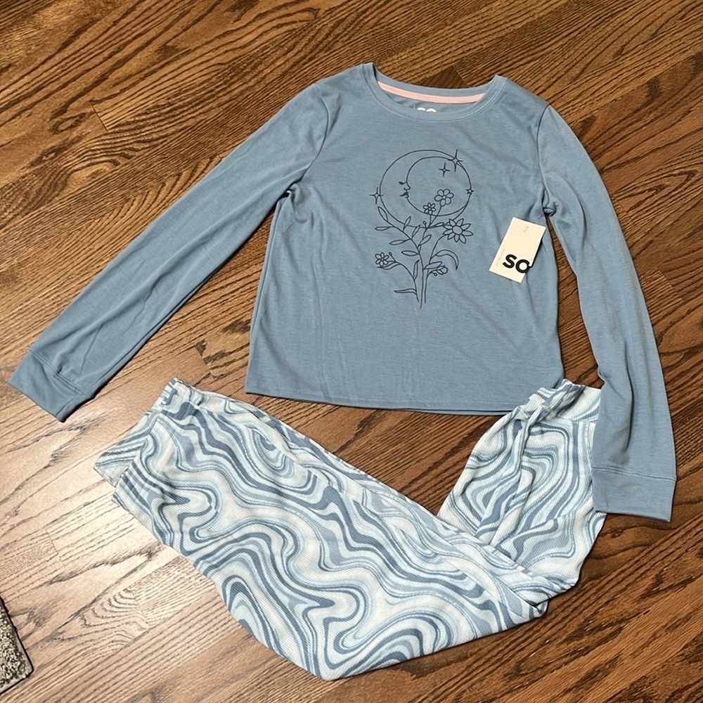 NWT Girls SO two piece pajama set size 10/12